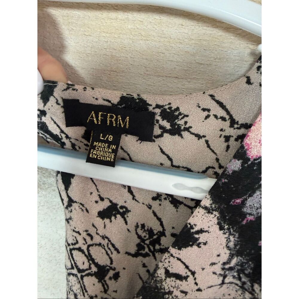 AFRM Zelda Open Back Midi Dress in the pink Snake Print Size L - Picture 4 of 9